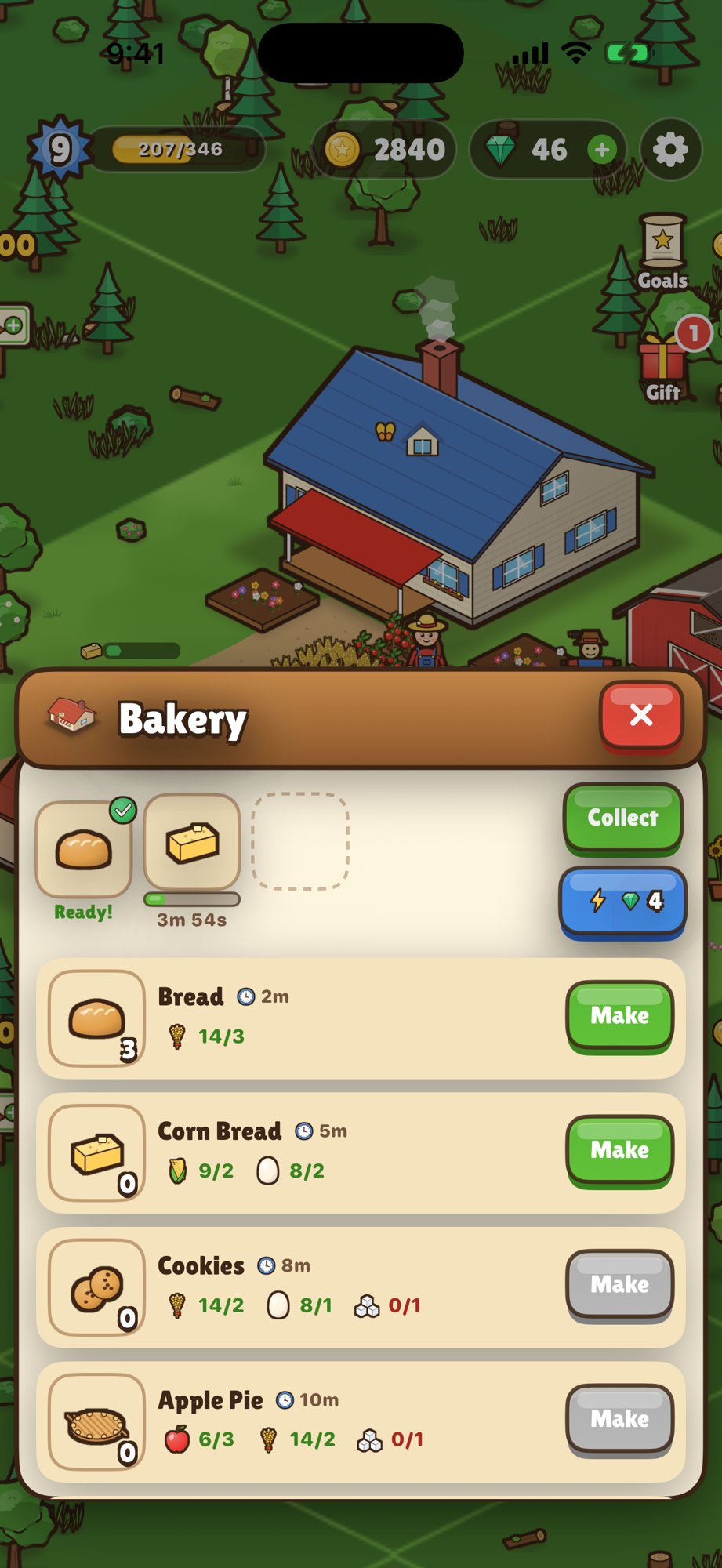 Fresh from the bakery in Pam's Farm